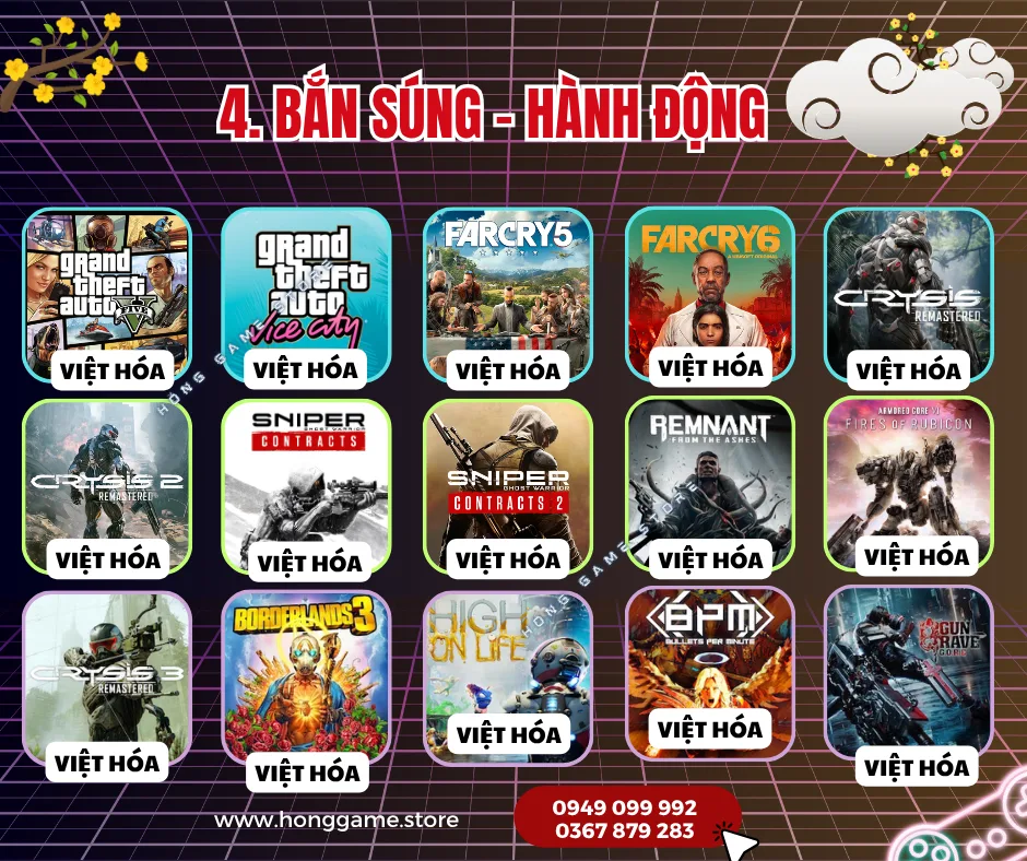 DANH SÁCH HƠN 5000 GAME VIỆT HÓA VÀ TIẾNG ANH TRÊN PS4 HÓNG GAME