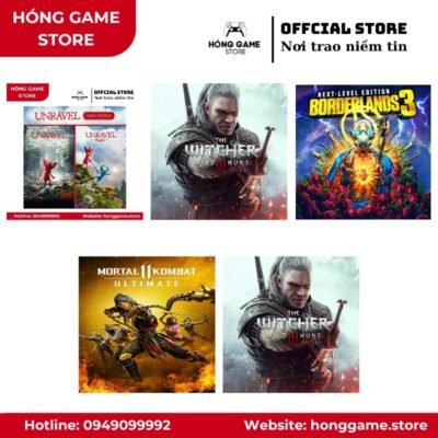 COMBO 5 GAME – Unravel 1+2, Mafia Trilogy, Borderlands 3, Mortal Kombat 11, The Witcher 3 (PS4/PS5) [DIGITAL]