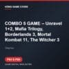COMBO 5 GAME – Unravel 1+2, Mafia Trilogy, Borderlands 3, Mortal Kombat 11, The Witcher 3 - Game digital cho PS4 và PS5
