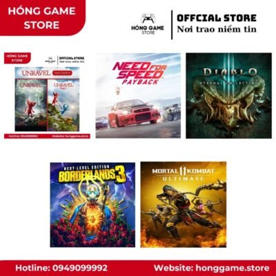 COMBO 5 GAME – Unravel 1+2, Need for Speed Payback, Diablo III, Borderlands 3, Mortal Kombat 11 (PS4/PS5) [DIGITAL]
