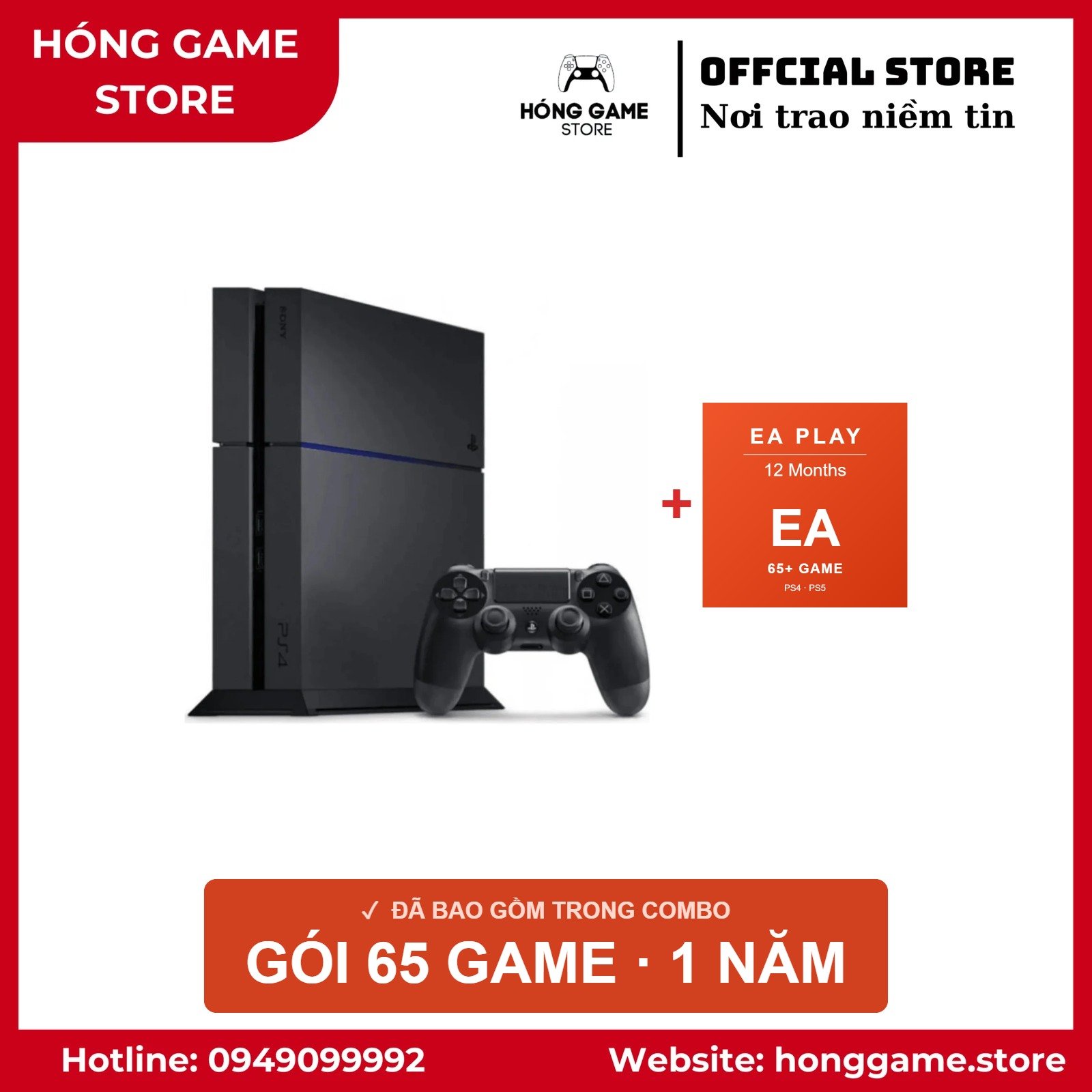 COMBO KHỞI ĐẦU – PS4 Fat 500GB + 65 game - Hóng Game Store