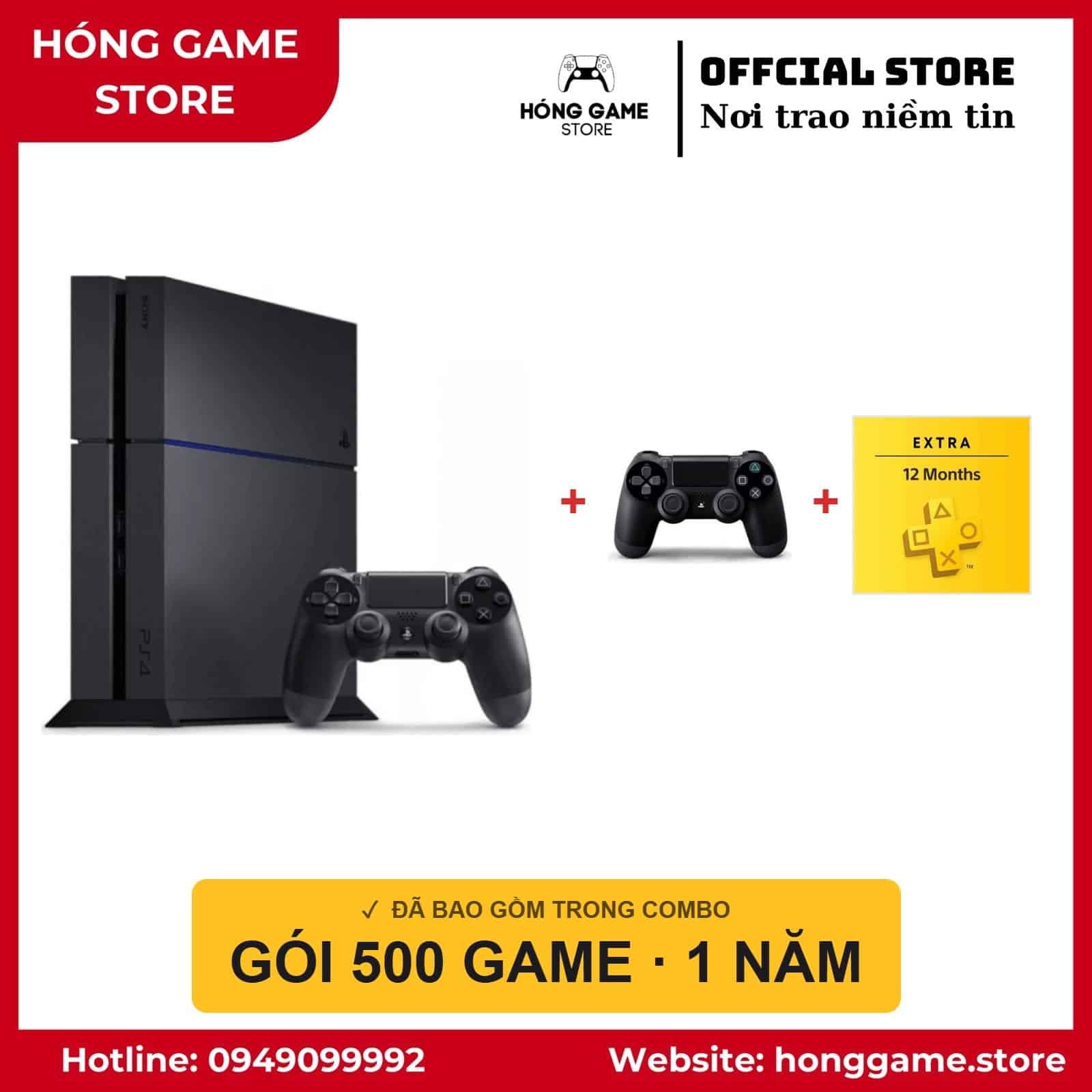 COMBO PS4 Fat 1TB – 2 tay + 500 game - Hóng Game Store