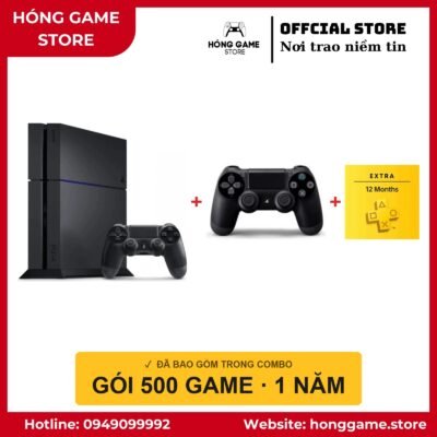 COMBO PS4 Fat 500GB – 2 tay + 500 game - Hóng Game Store