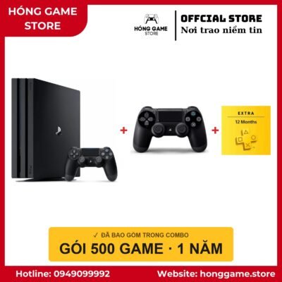 COMBO PS4 Pro 1TB – 2 tay + 500 game - Hóng Game Store