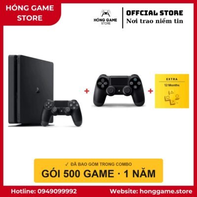 COMBO PS4 Slim 1TB – 2 tay + 500 game - Hóng Game Store