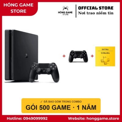 COMBO PS4 Slim 1TB – 2 tay + 500 game - Hóng Game Store