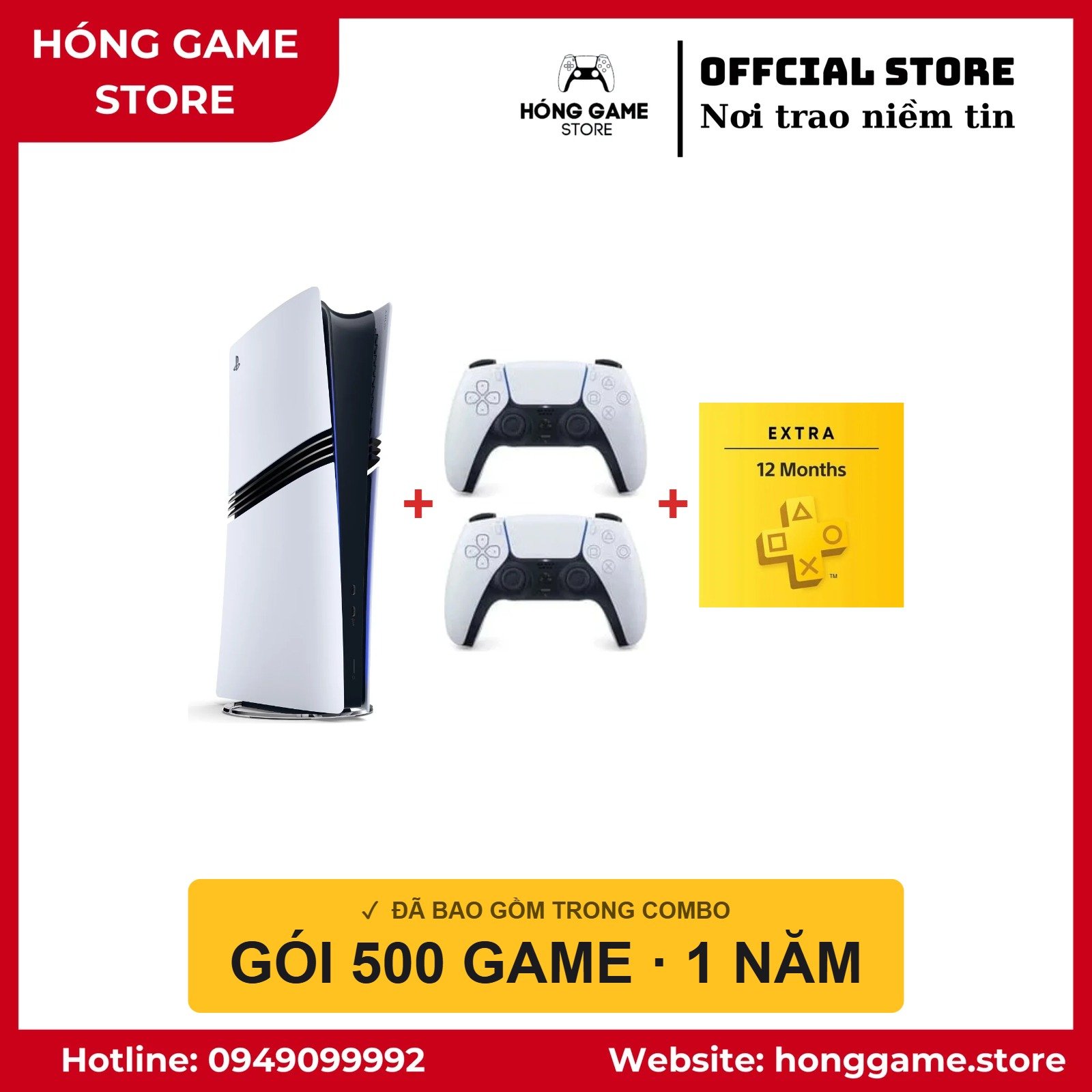 COMBO PS5 Pro Digital – 2 tay + 500 game - Hóng Game Store