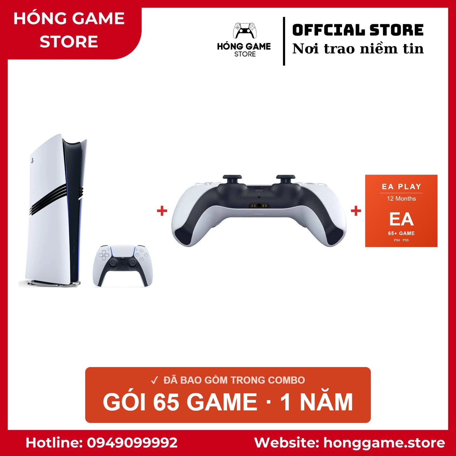 COMBO PS5 Pro Ổ đĩa – 2 tay + 65 game - Hóng Game Store