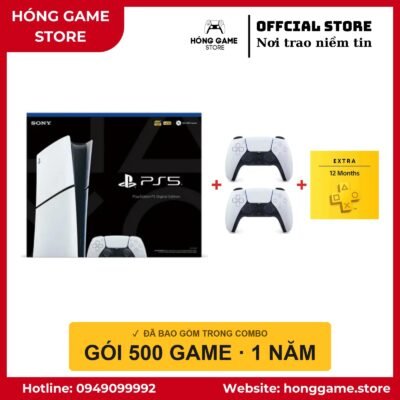 COMBO PS5 Slim Digital (máy mới) – 2 tay + 500 game - Hóng Game Store
