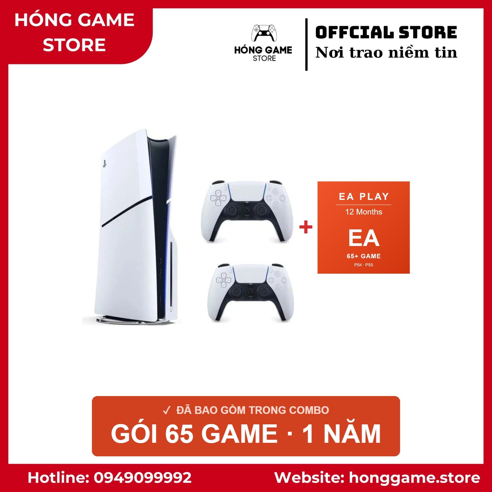 COMBO PS5 Slim Ổ đĩa – 2 tay + 65 game - Hóng Game Store