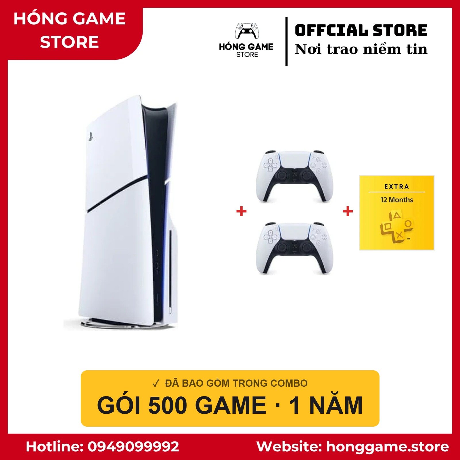 COMBO PS5 Slim Ổ đĩa – 2 tay + 500 game - Hóng Game Store