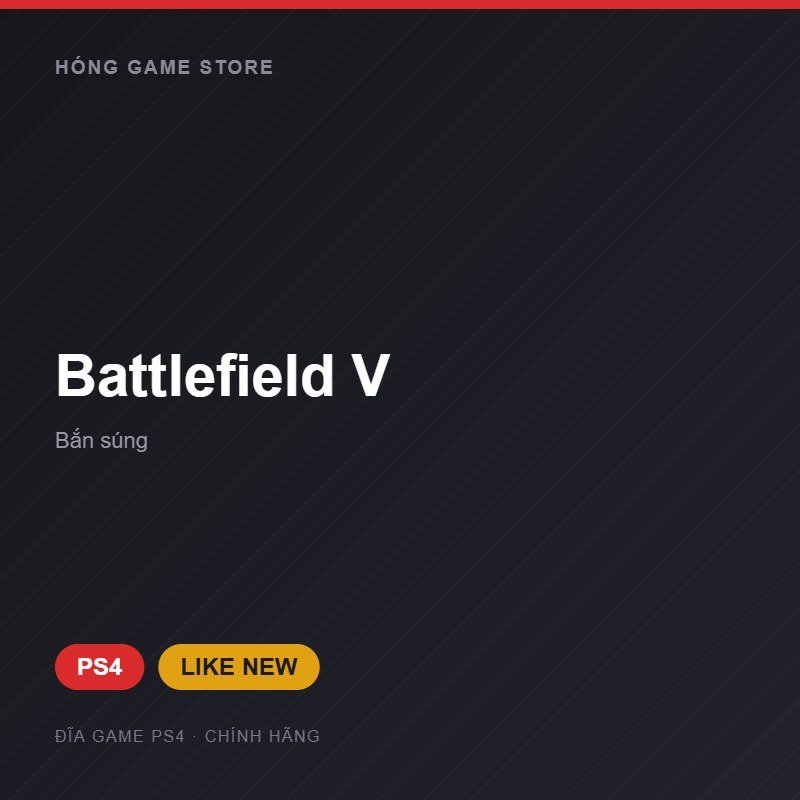 Đĩa game Battlefield V cho PS4 - Hóng Game Store