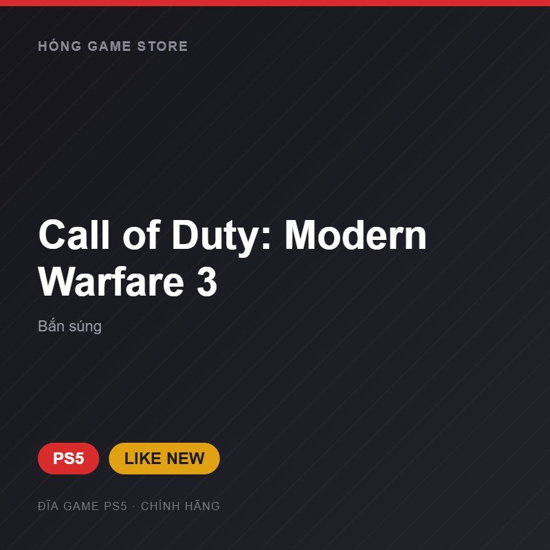 Đĩa game Call of Duty: Modern Warfare 3 cho PS5 - Hóng Game Store