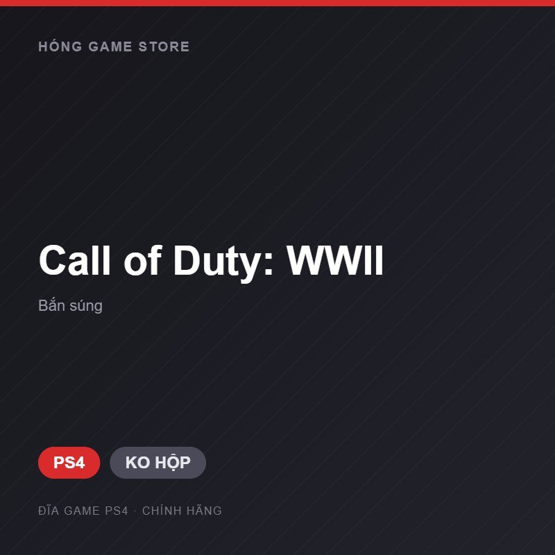 Đĩa game Call of Duty: WWII cho PS4 - Hóng Game Store