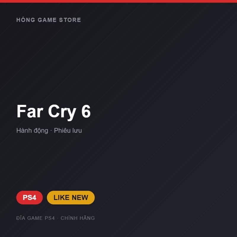 Đĩa game Far Cry 6 cho PS4 - Hóng Game Store