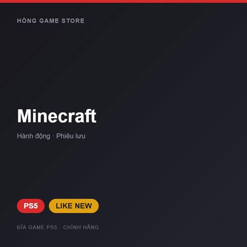 Đĩa game Minecraft cho PS5 - Hóng Game Store