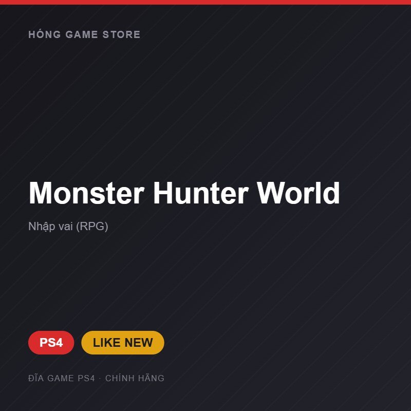 Đĩa game Monster Hunter World cho PS4 - Hóng Game Store