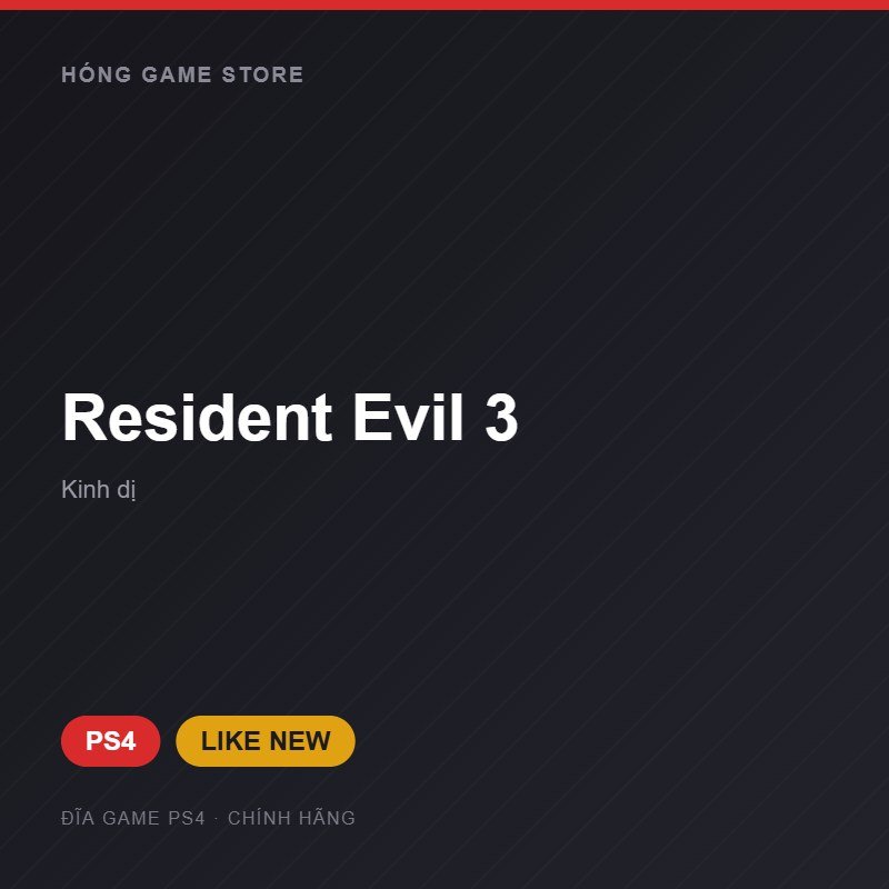 Đĩa game Resident Evil 3 cho PS4 - Hóng Game Store