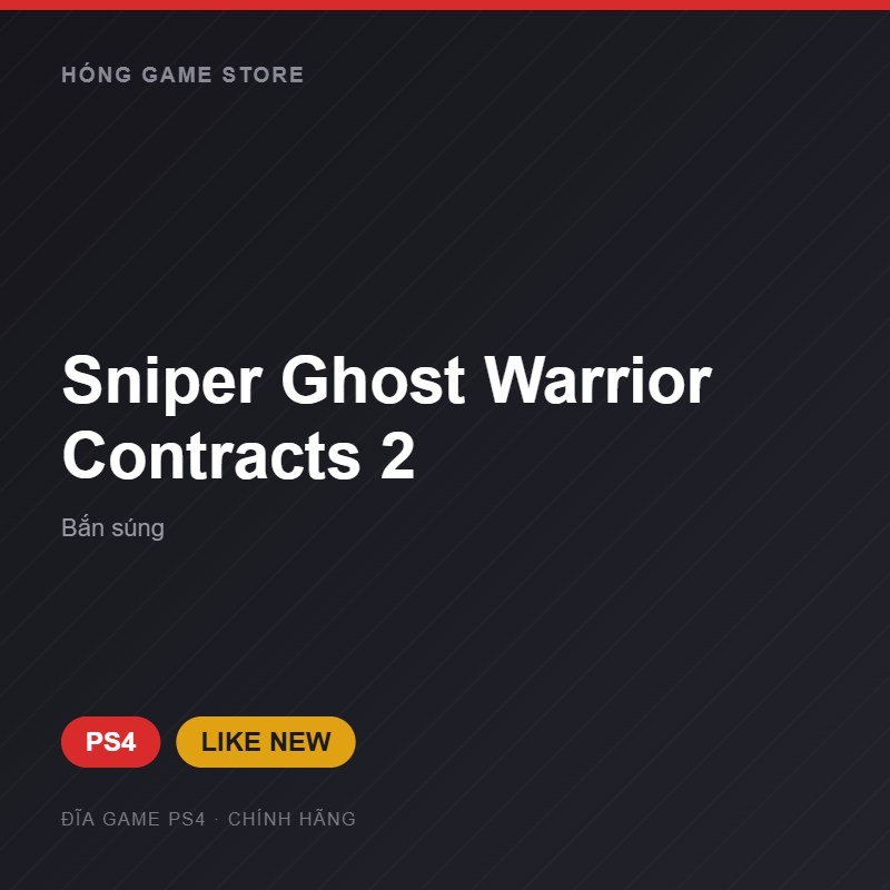 Đĩa game Sniper Ghost Warrior Contracts 2 cho PS4 - Hóng Game Store