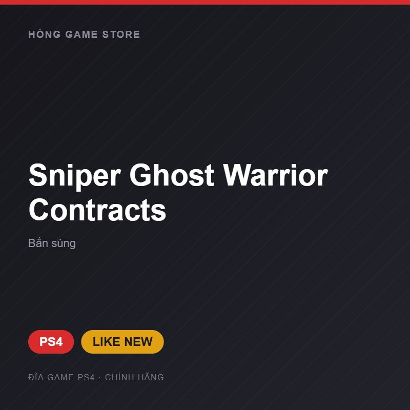Đĩa game Sniper Ghost Warrior Contracts cho PS4 - Hóng Game Store