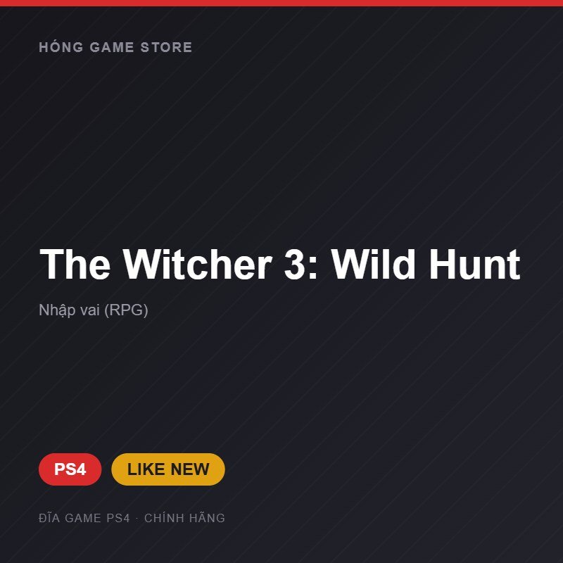 Đĩa game The Witcher 3: Wild Hunt cho PS4 - Hóng Game Store