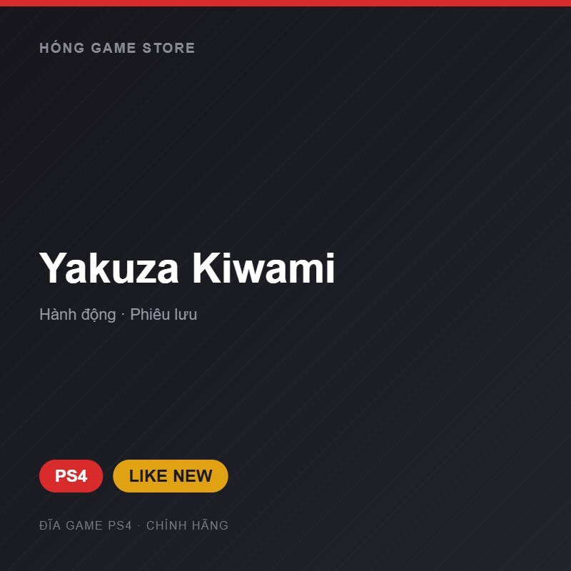 Đĩa game Yakuza Kiwami cho PS4 - Hóng Game Store