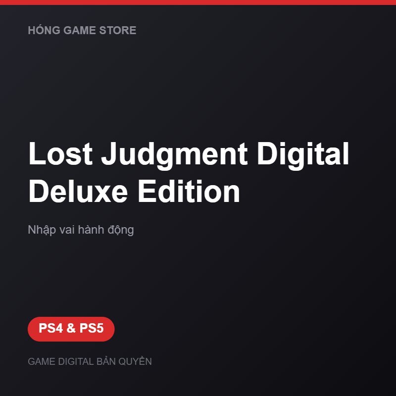 Lost Judgment Digital Deluxe Edition bản digital cho PS4 và PS5 - Hóng Game Store