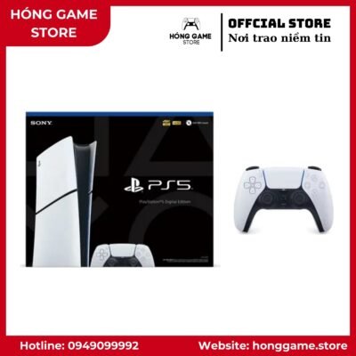 Máy PS5 Slim bản Digital 1TB máy mới nguyên seal kèm 1 tay DualSense - Hóng Game Store