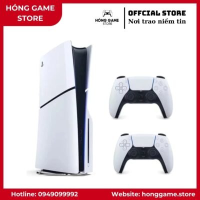 Máy PS5 Slim bản Ổ đĩa 1TB kèm 2 tay cầm DualSense trắng - Hóng Game Store