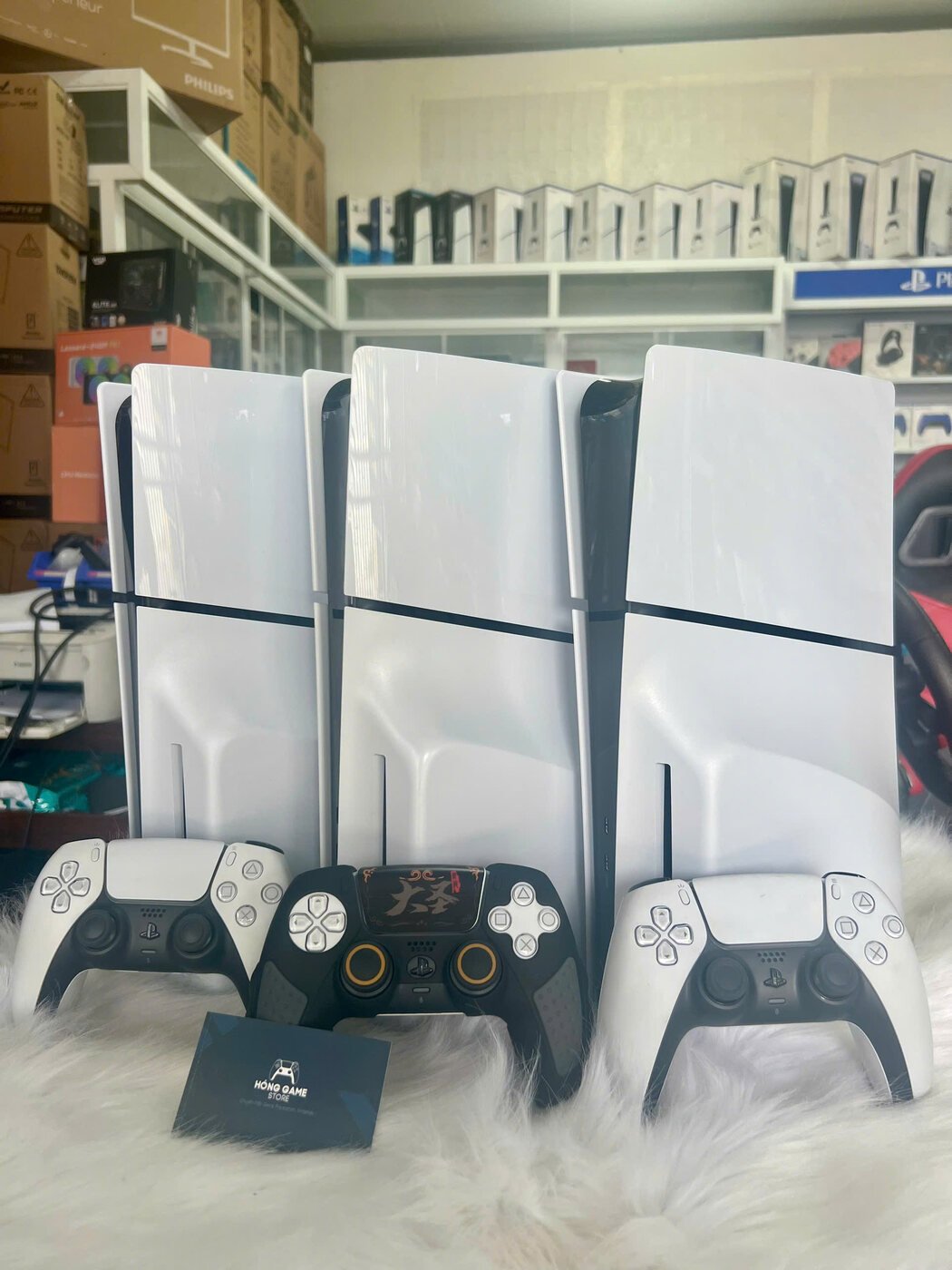 Trọn bộ máy PS5 Slim bản Ổ đĩa kèm 2 tay cầm DualSense - Hóng Game Store