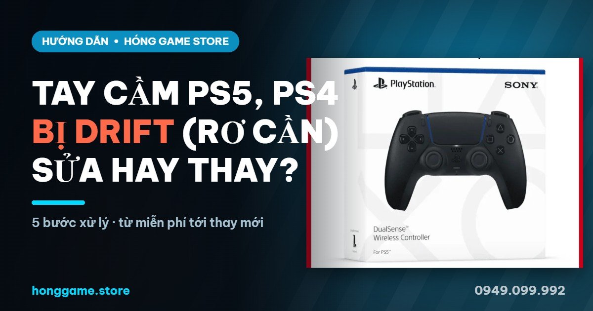 Tay cầm PS5 PS4 bị drift sửa hay thay - Hóng Game Store