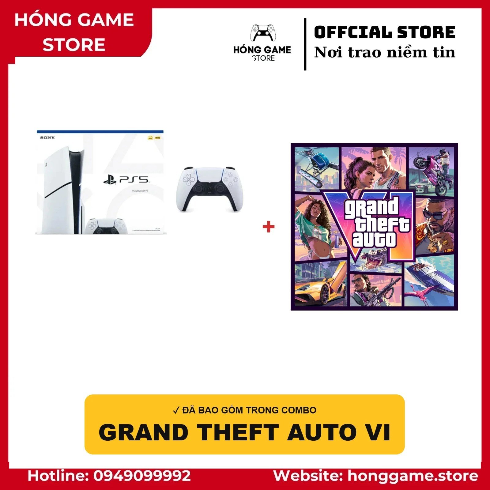 COMBO PS5 Slim Ổ đĩa (máy mới) + Grand Theft Auto VI