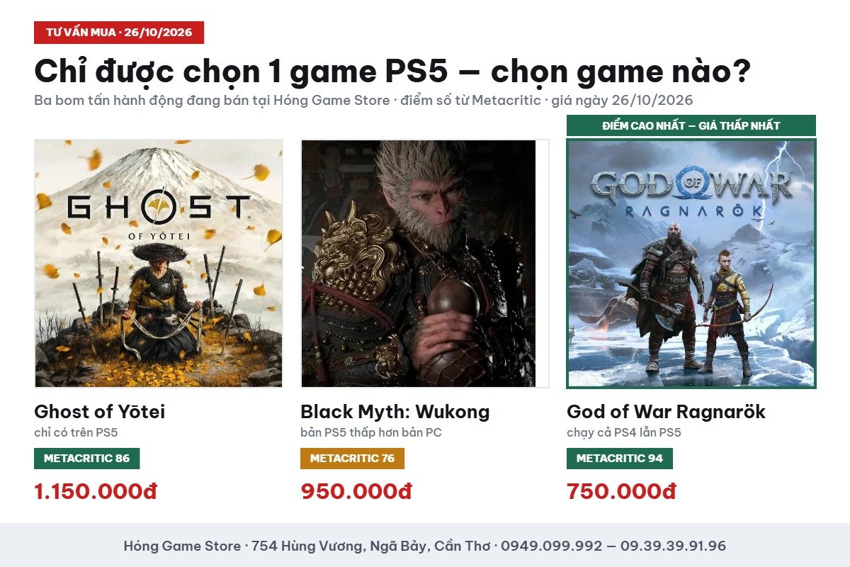 Chọn một game PS5: Ghost of Yōtei, Black Myth Wukong hay God of War Ragnarök