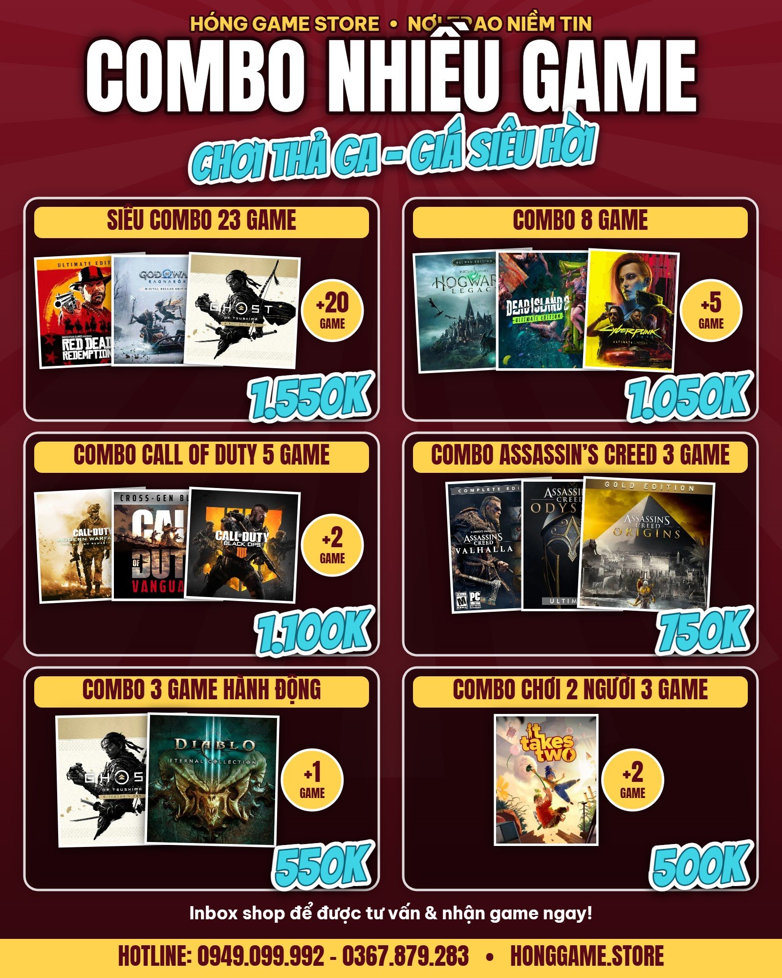 Combo nhiều game PS4 PS5 giá rẻ - Hóng Game Store