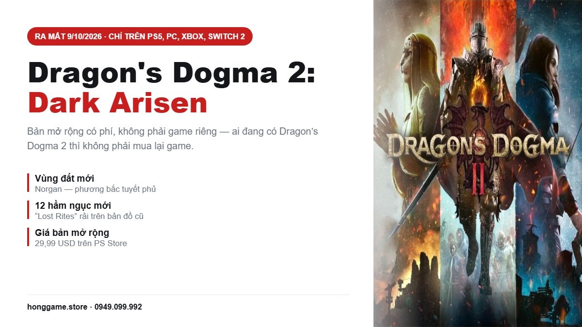 Dragon's Dogma 2: Dark Arisen ra mắt 9/10/2026