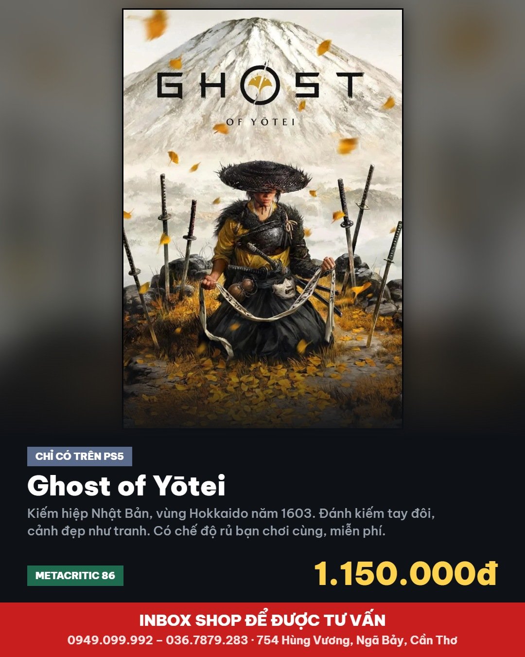 Ghost of Yōtei bản PS5 1.150.000đ tại Hóng Game Store