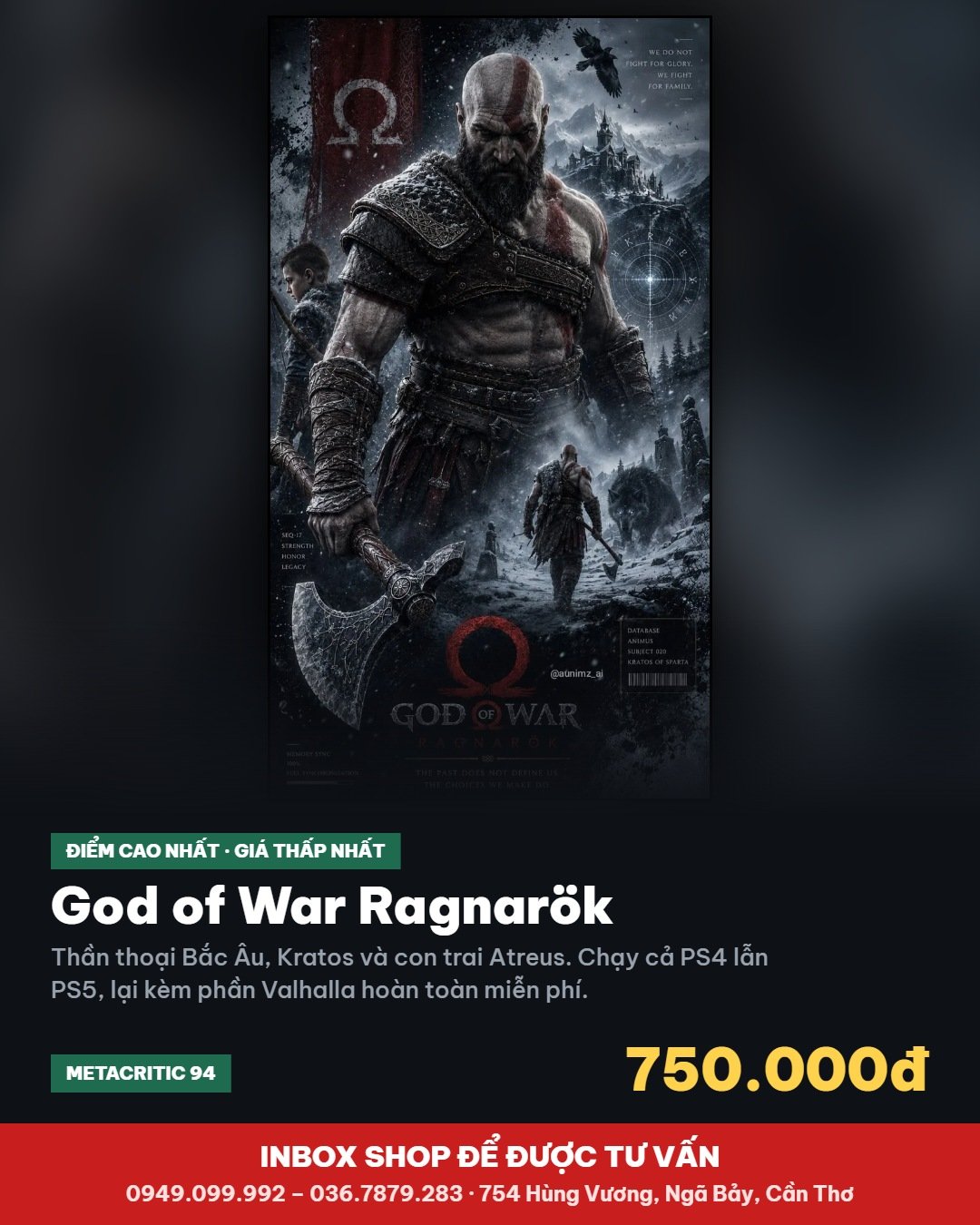 God of War Ragnarök 750.000đ tại Hóng Game Store