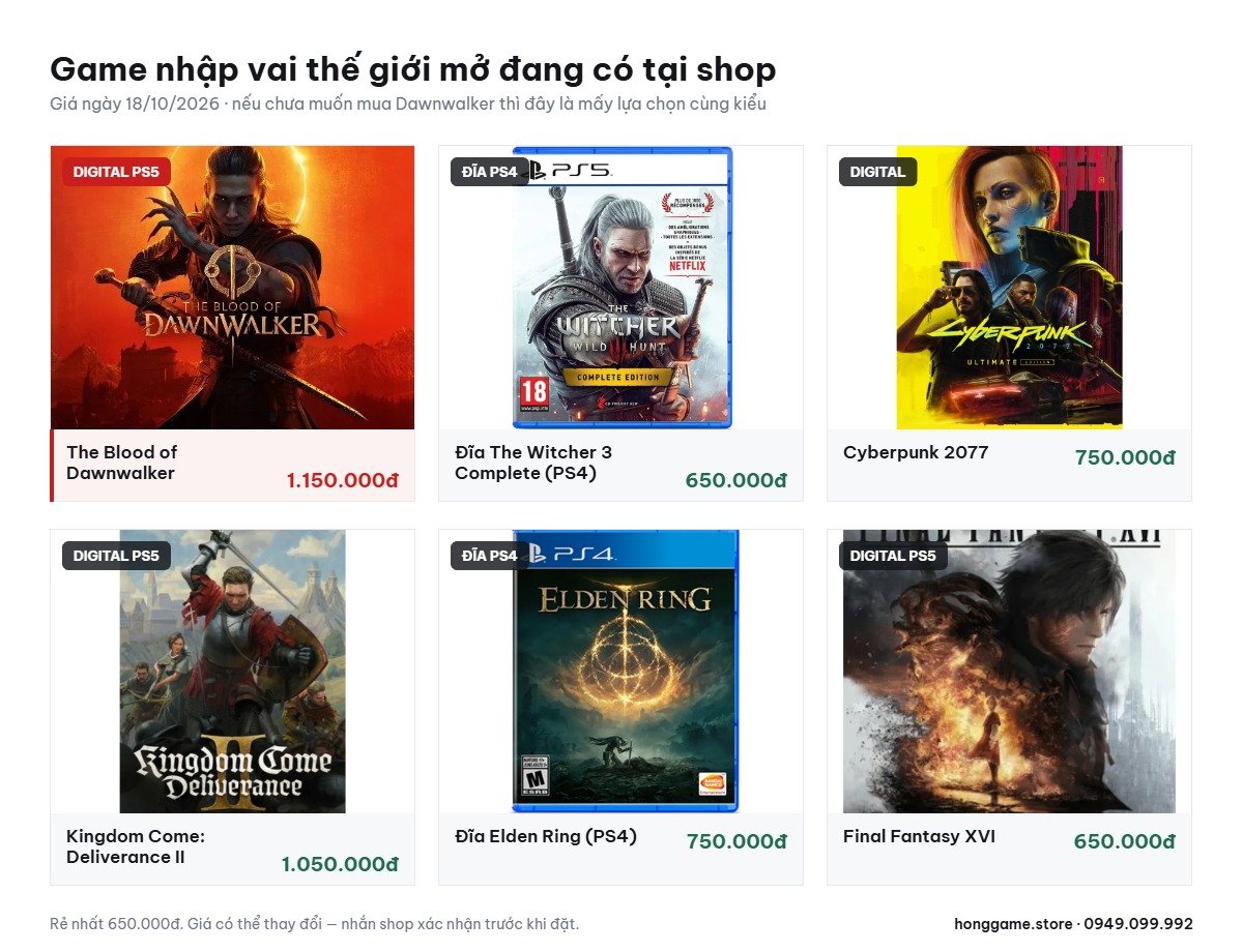 Game nhập vai thế giới mở tại Hóng Game Store