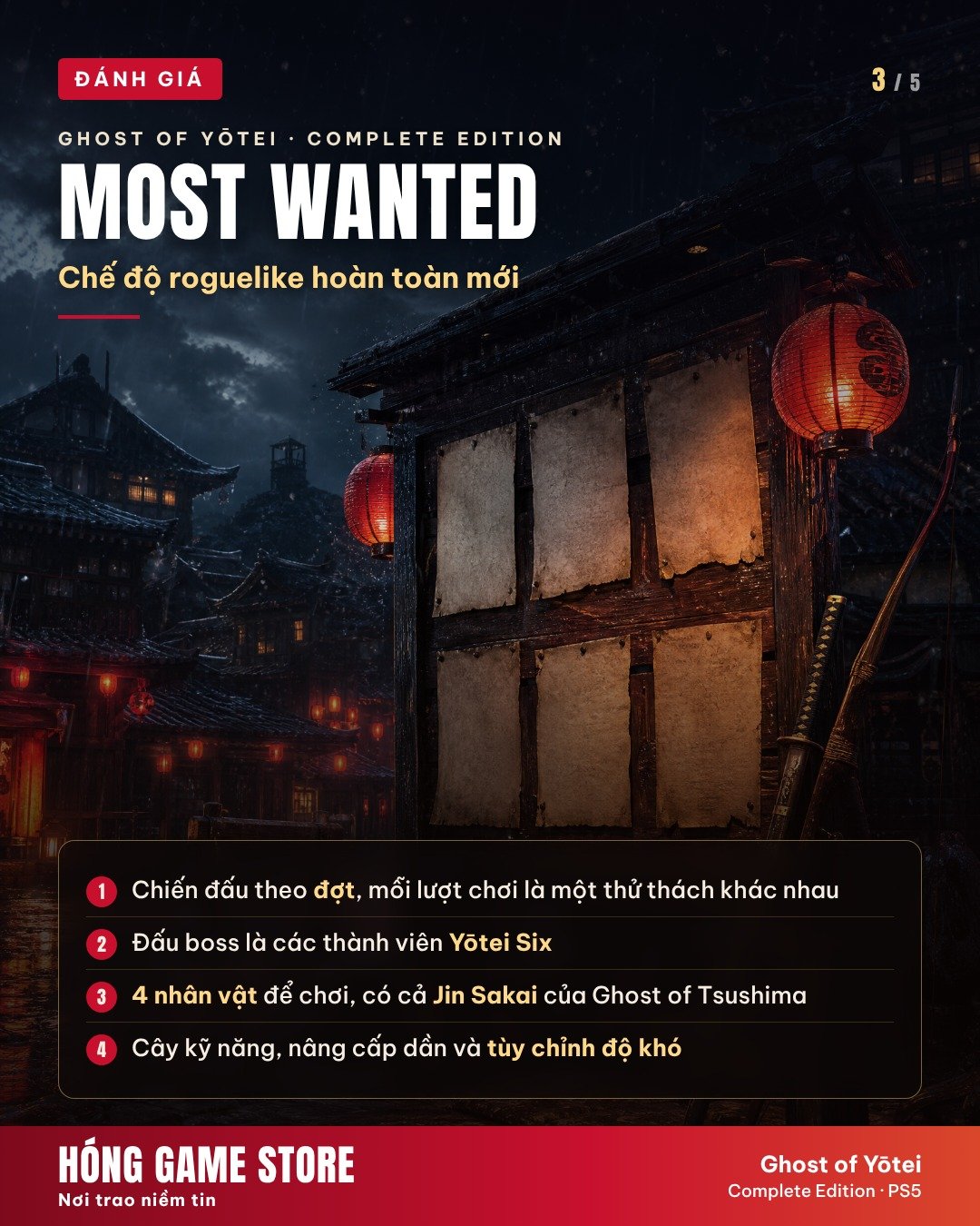 Most Wanted - chế độ roguelike Ghost of Yōtei
