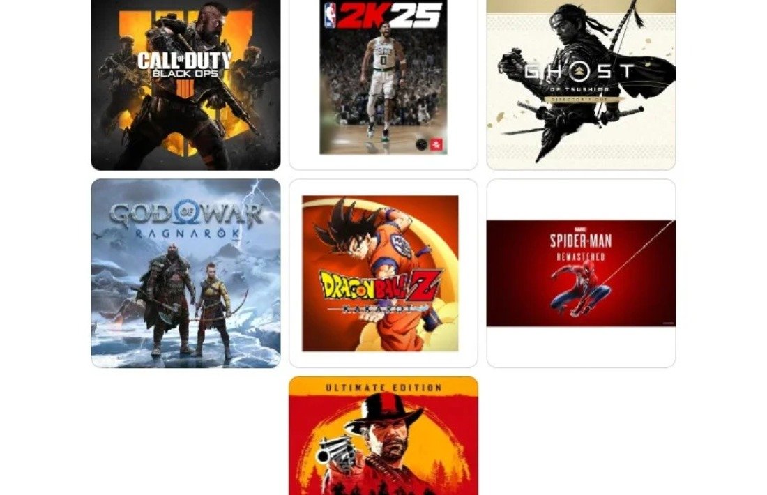 Combo 23 game Red Dead Redemption 2, God of War Ragnarok, Ghost of Tsushima, Spider-Man
