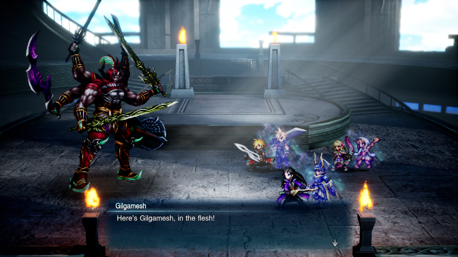 Trận đấu với Gilgamesh trong Final Fantasy Resonance