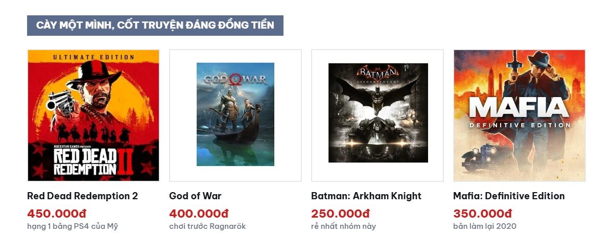 Game PS4 cốt truyện hay: Red Dead Redemption 2, God of War, Batman Arkham Knight, Mafia