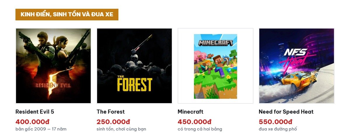 Game PS4 kinh điển: Resident Evil 5, The Forest, Minecraft, Need for Speed Heat