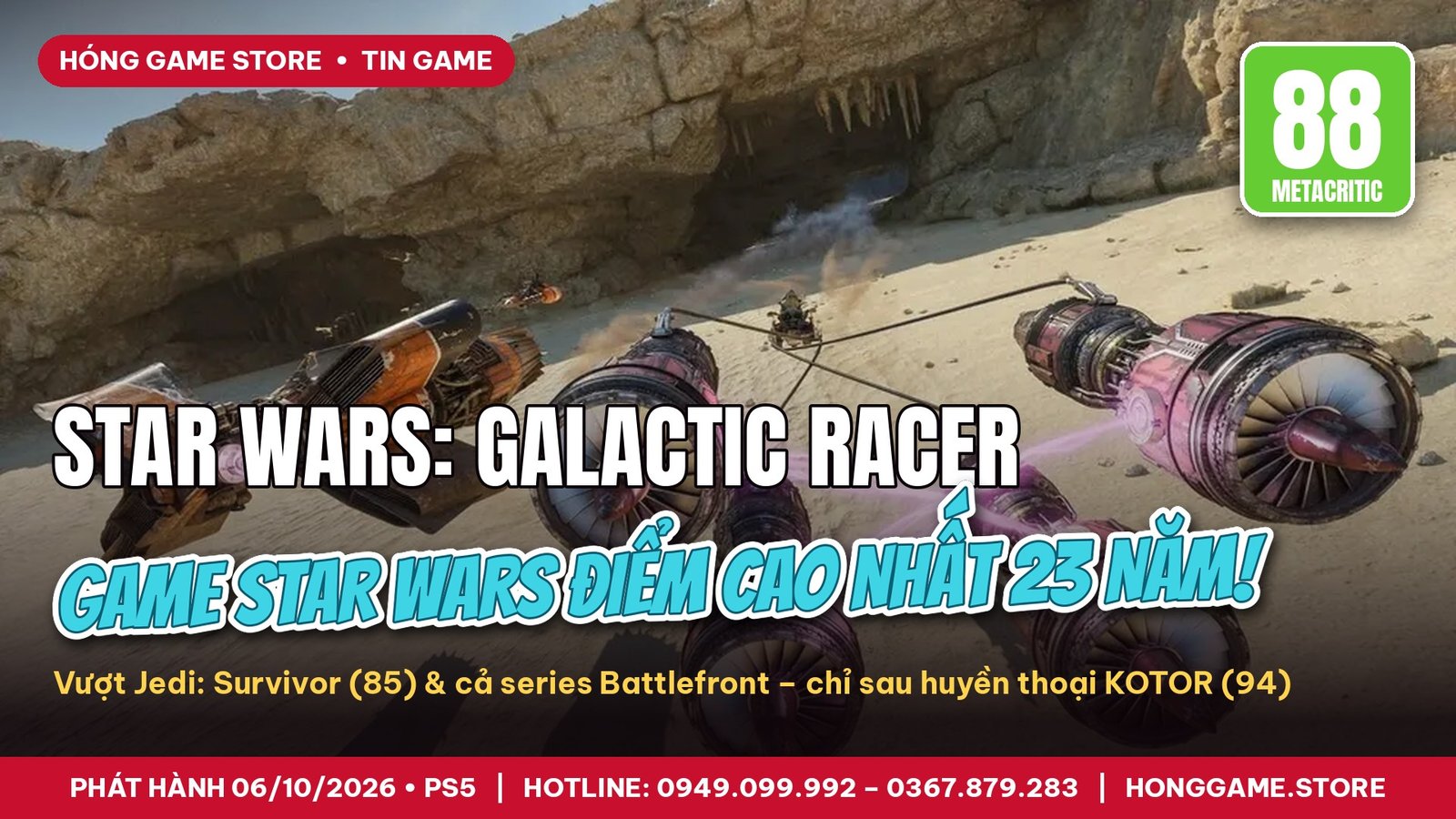 Star Wars: Galactic Racer đạt 88 điểm Metacritic