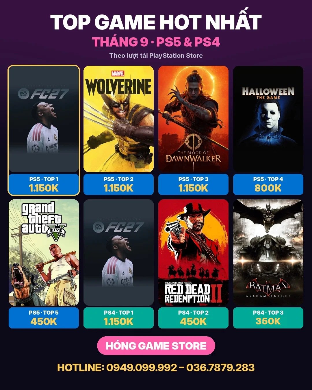 Top game PS5 PS4 hot nhất tháng 9 tại Hóng Game Store